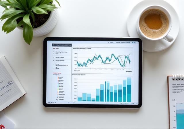 Data charts and professional consulting session with focus on growth