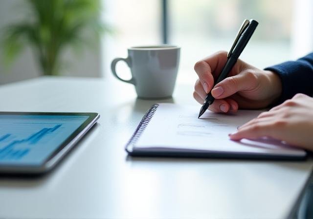 Close up of a professional planning strategy with clear notes