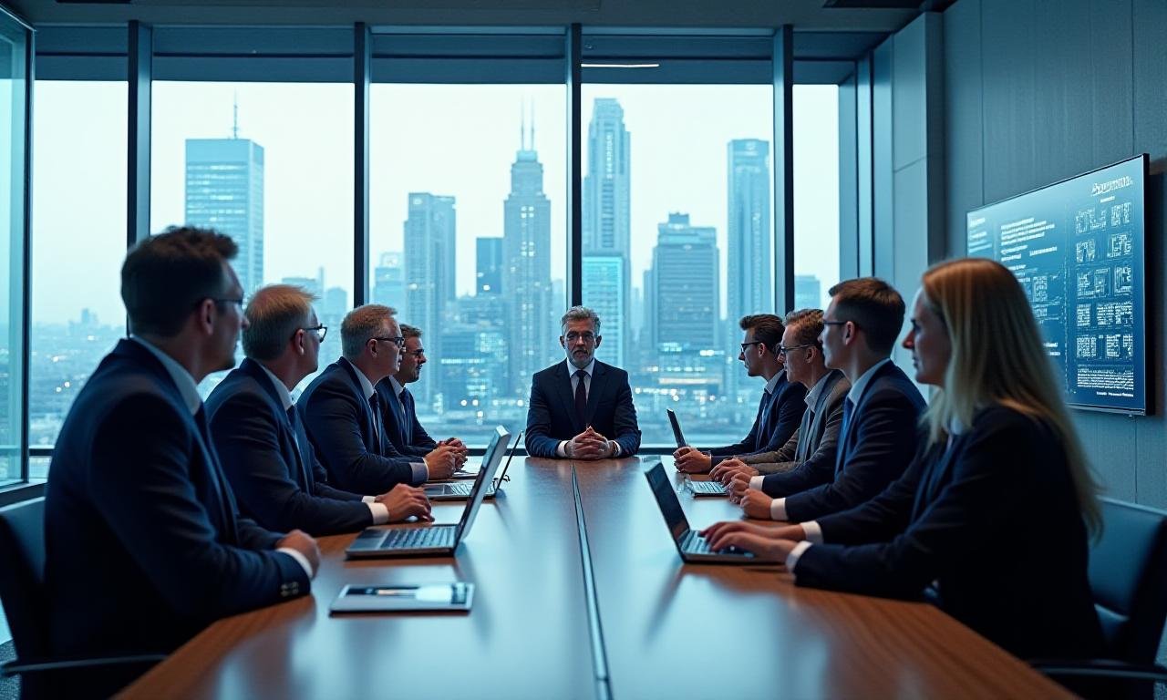 Executive coaching session in a high-rise office